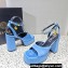 Versace Heel 11cm Aevitas Single Platform 4cm Sandals Satin Blue 2023