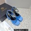Versace Heel 11cm Aevitas Single Platform 4cm Sandals Satin Blue 2023