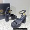 Versace Heel 11cm Aevitas Single Platform 4cm Sandals Satin Black 2023