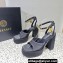 Versace Heel 11cm Aevitas Single Platform 4cm Sandals Satin Black 2023