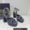 Versace Heel 11cm Aevitas Single Platform 4cm Sandals Satin Black 2023