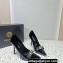 Versace Heel 9.5cm Gianni Ribbon Pumps Patent Leather Black 2023