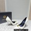 Versace Heel 9.5cm Gianni Ribbon Pumps Patent Leather White 2023