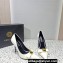 Versace Heel 9.5cm Gianni Ribbon Pumps Patent Leather White 2023