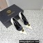 Versace Heel 9.5cm Gianni Ribbon Pumps Patent Leather White 2023