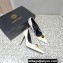 Versace Heel 9.5cm Gianni Ribbon Pumps Patent Leather White 2023