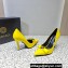 Versace Heel 9.5cm Gianni Ribbon Pumps Patent Leather Yellow 2023