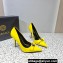 Versace Heel 9.5cm Gianni Ribbon Pumps Patent Leather Yellow 2023