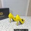 Versace Heel 9.5cm Gianni Ribbon Pumps Patent Leather Yellow 2023