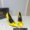 Versace Heel 9.5cm Gianni Ribbon Pumps Patent Leather Yellow 2023