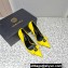 Versace Heel 9.5cm Gianni Ribbon Pumps Patent Leather Yellow 2023