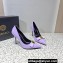 Versace Heel 9.5cm Gianni Ribbon Pumps Patent Leather Purple 2023