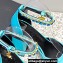 Versace Heel 11cm Aevitas Single Platform 4cm Pumps Satin Turquoise Blue 2023