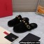Valentino Shearling Roman Stud Sabots Slip On Mules Black