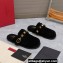 Valentino Shearling Roman Stud Sabots Slip On Mules Black