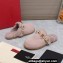 Valentino Shearling Roman Stud Sabots Slip On Mules Nude