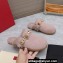 Valentino Shearling Roman Stud Sabots Slip On Mules Nude