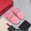 Valentino Shearling Roman Stud Sabots Slip On Mules Pink
