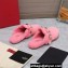 Valentino Shearling Roman Stud Sabots Slip On Mules Pink
