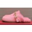 Valentino Shearling Roman Stud Sabots Slip On Mules Pink