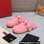 Valentino Shearling Roman Stud Sabots Slip On Mules Pink