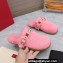 Valentino Shearling Roman Stud Sabots Slip On Mules Pink