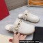 Valentino Shearling Roman Stud Sabots Slip On Mules White