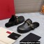 Valentino Shearling Roman Stud Sabots Slip On Mules Leather Black