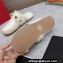 Valentino Shearling Roman Stud Sabots Slip On Mules Leather White