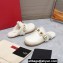 Valentino Shearling Roman Stud Sabots Slip On Mules Leather White