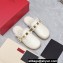 Valentino Shearling Roman Stud Sabots Slip On Mules Leather White