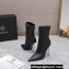 Versace Heel 10cm Calfskin Pin-Point Ankle Boots Black 2023