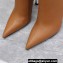 Versace Heel 10cm Calfskin Pin-Point Ankle Boots Brown 2023