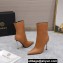 Versace Heel 10cm Calfskin Pin-Point Ankle Boots Brown 2023
