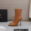 Versace Heel 10cm Calfskin Pin-Point Ankle Boots Brown 2023
