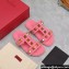 Valentino Shearling Roman Stud Slides Sandals Pink