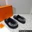 Hermes Go Women/Men mules in suede goatskin and shearling Black 2023