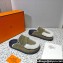 Hermes Go Women/Men mules in suede goatskin and shearling Gray 2023