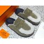 Hermes Go Women/Men mules in suede goatskin and shearling Gray 2023