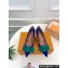 Louis Vuitton Heel 6cm Blossom Pumps Suede Blue/Green with Bow 2023
