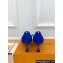 Louis Vuitton Heel 6cm Blossom Pumps Suede Blue/Green with Bow 2023