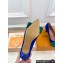 Louis Vuitton Heel 6cm Blossom Pumps Suede Blue/Green with Bow 2023