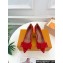 Louis Vuitton Heel 6cm Blossom Pumps Suede Red with Bow 2023