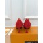 Louis Vuitton Heel 6cm Blossom Pumps Suede Red with Bow 2023
