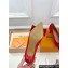 Louis Vuitton Heel 6cm Blossom Pumps Suede Red with Bow 2023