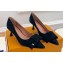 Louis Vuitton Heel 6cm Blossom Pumps Suede Black with Bow 2023