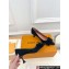 Louis Vuitton Heel 6cm Blossom Pumps Suede Black with Bow 2023