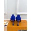Louis Vuitton Heel 8cm Blossom Pumps Suede Blue/Green with Bow 2023