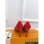 Louis Vuitton Heel 8cm Blossom Pumps Suede Red with Bow 2023