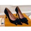 Louis Vuitton Heel 8cm Blossom Pumps Suede Black with Bow 2023